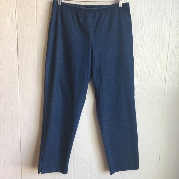 Eileen Fisher Slightly Cropped Blue Jean Pant - Picture 1 of 8